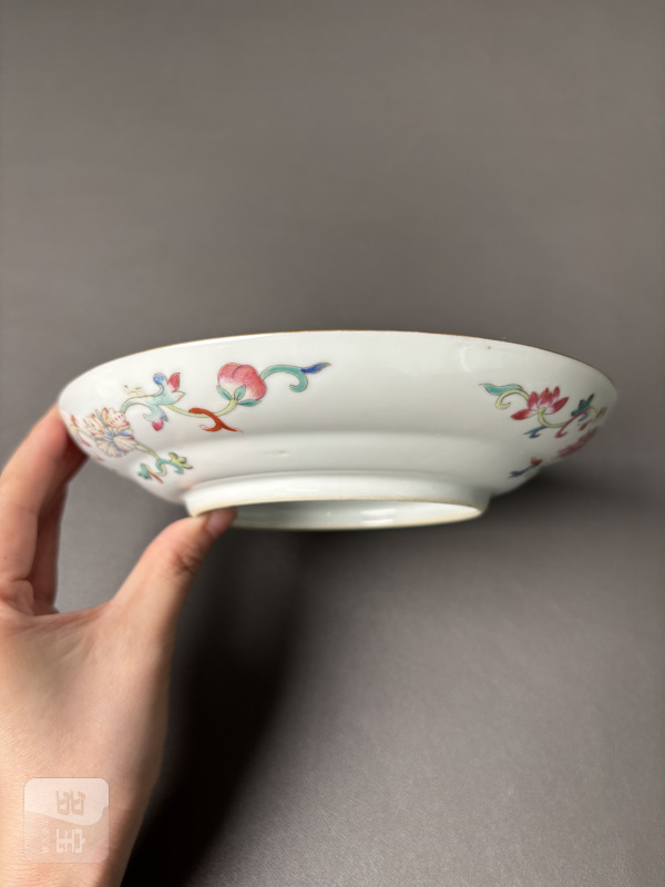清晚期 粉彩艾叶灵符图盘 - 图5